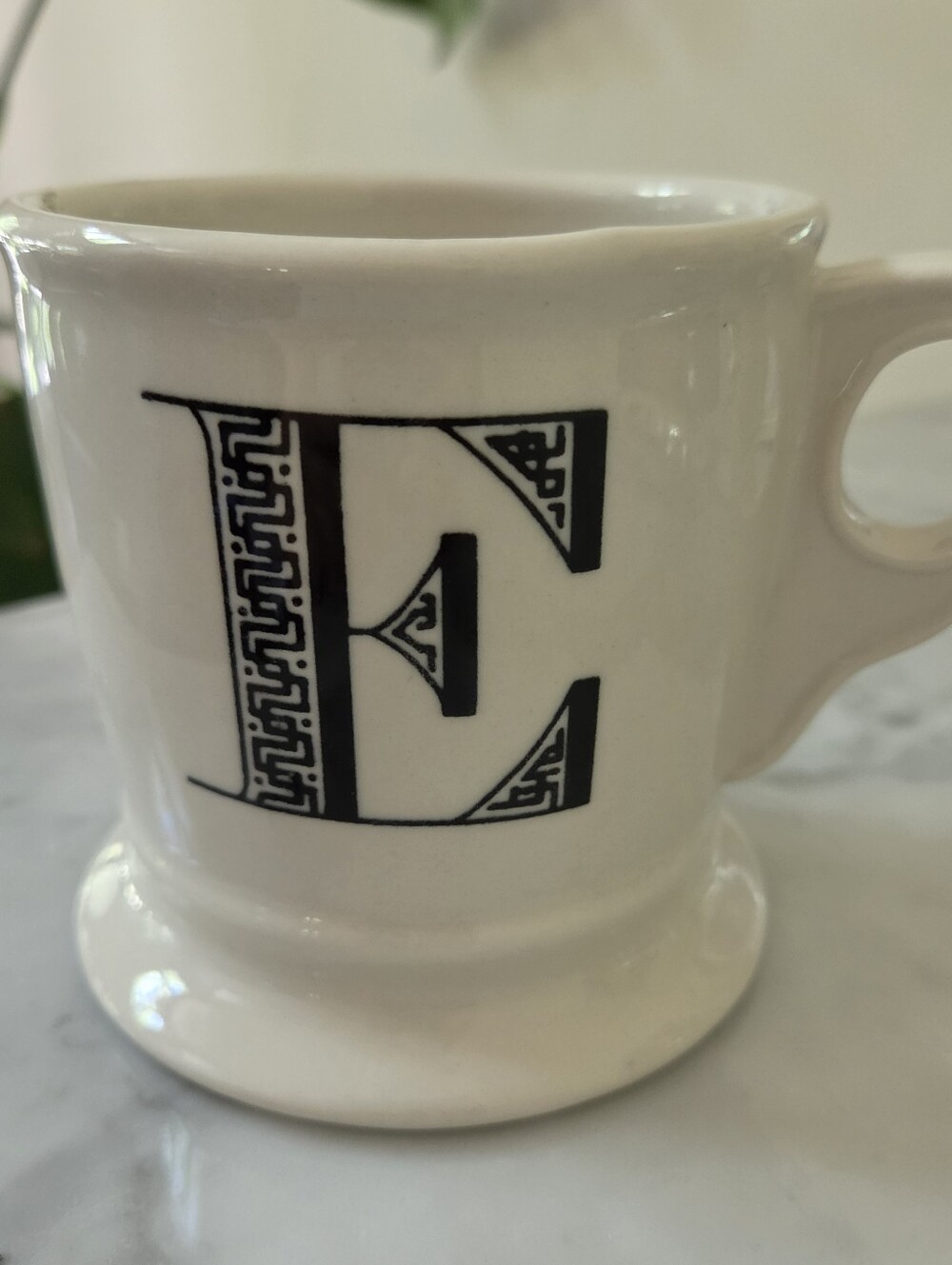 Anthropologie Monogram Initial Letter E Shaver Mug